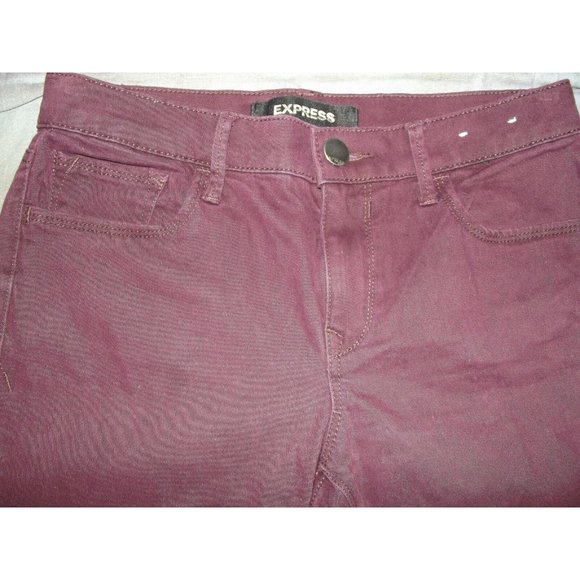 Express Jean Legging Size 0 Mid Rise Stretch Five Pocket Wine jeans leggings - Picture 4 of 8
